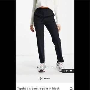 Topshop cigarette pant in black